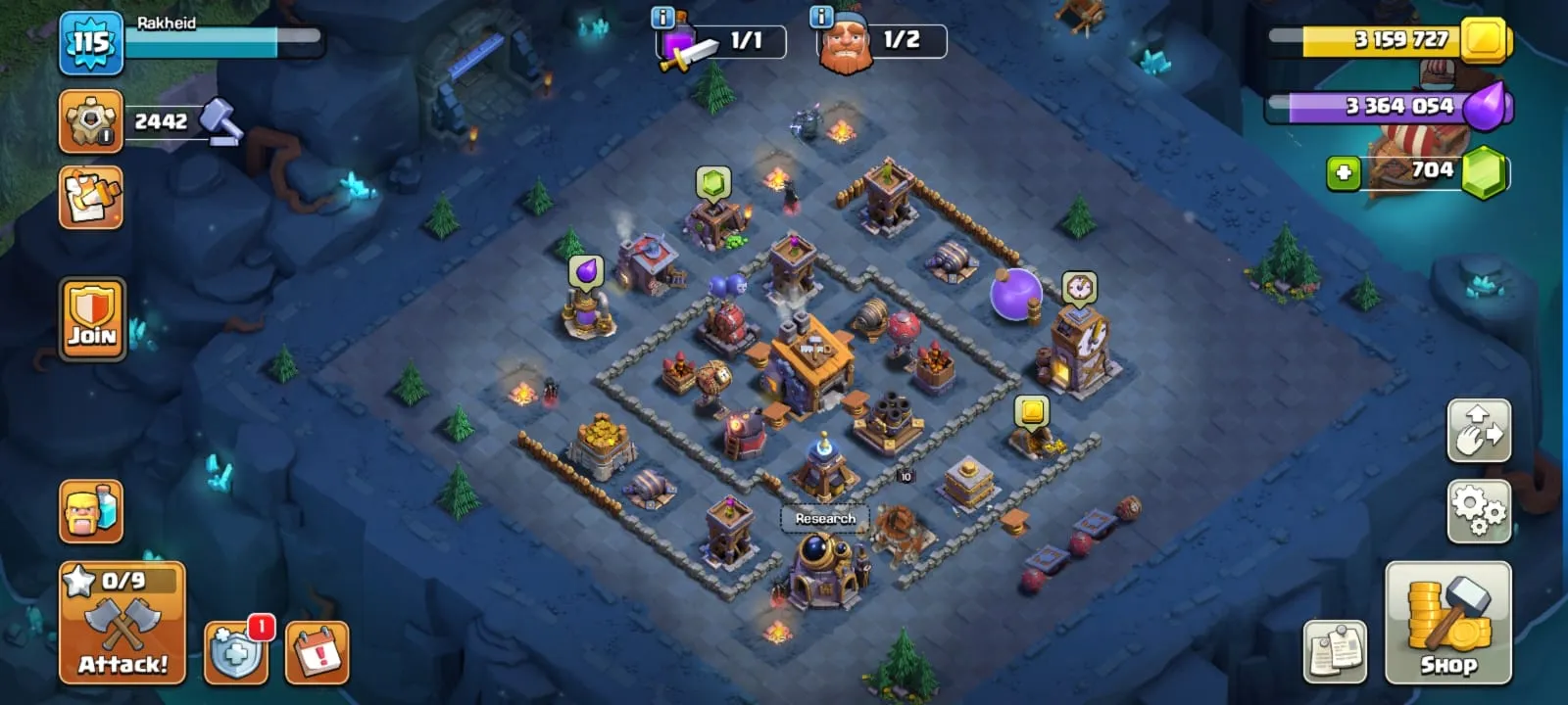 COC158 Maxed TH15 Heroes Pets Magic Items Gems 